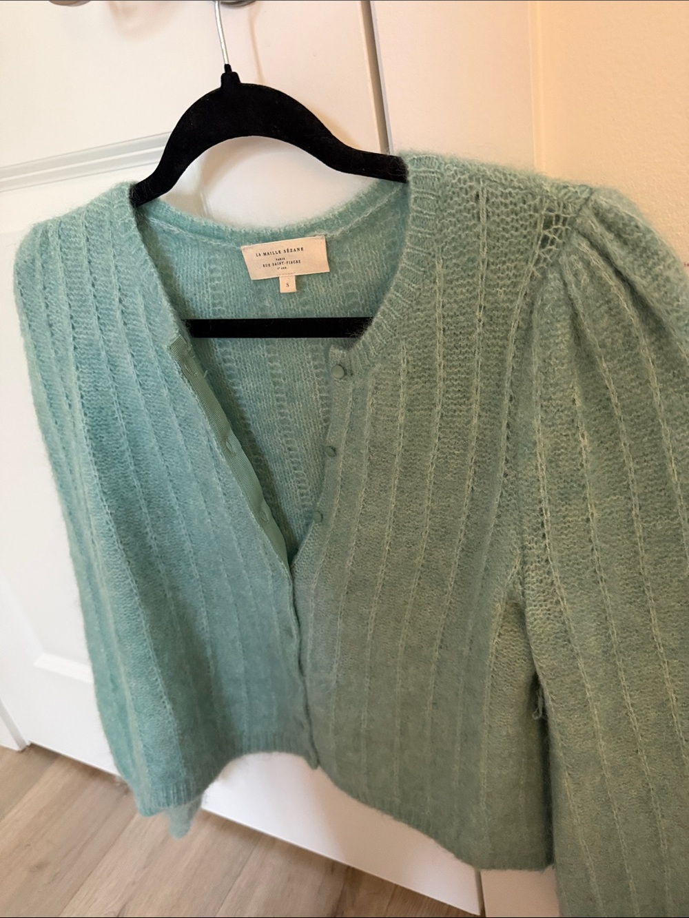 Sezane Amance Cardigan Sea Green Small - Picture 8 of 8